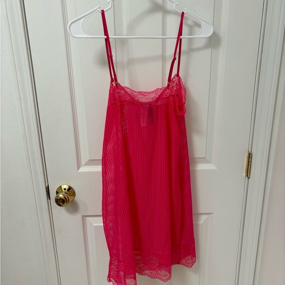 Sheer Striped Pink Adore Me Lingerie/Dress - Picture 5 of 6